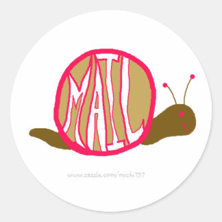 Snail mail Stickies Runder Aufkleber