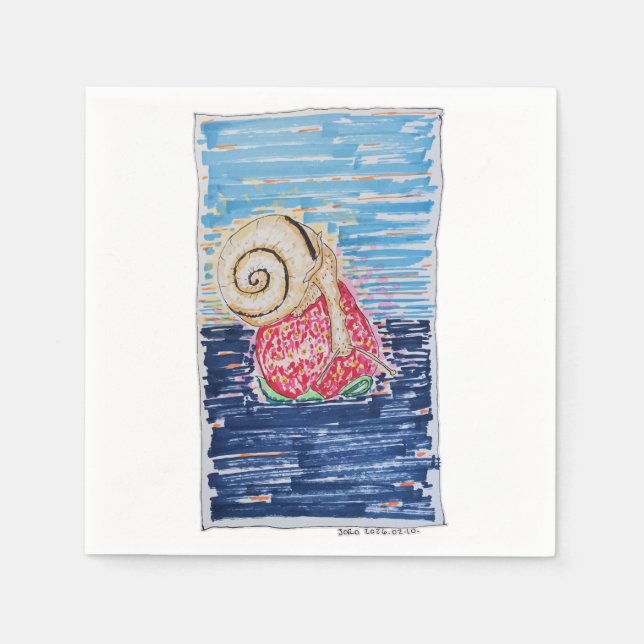 Snail on the Strawberry Serviette (Vorderseite)