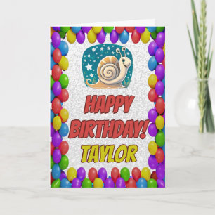Snail Personnalisé Fun Grey Carte Anniversaire