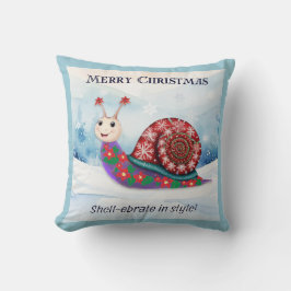 Snail Pun Humour Frohe Weihnachten Personalisiert Kissen