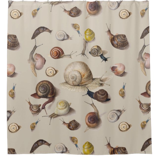 Snail Slug Garden Haustier Gastropod Botanische Sc Duschvorhang (Vorderseite)
