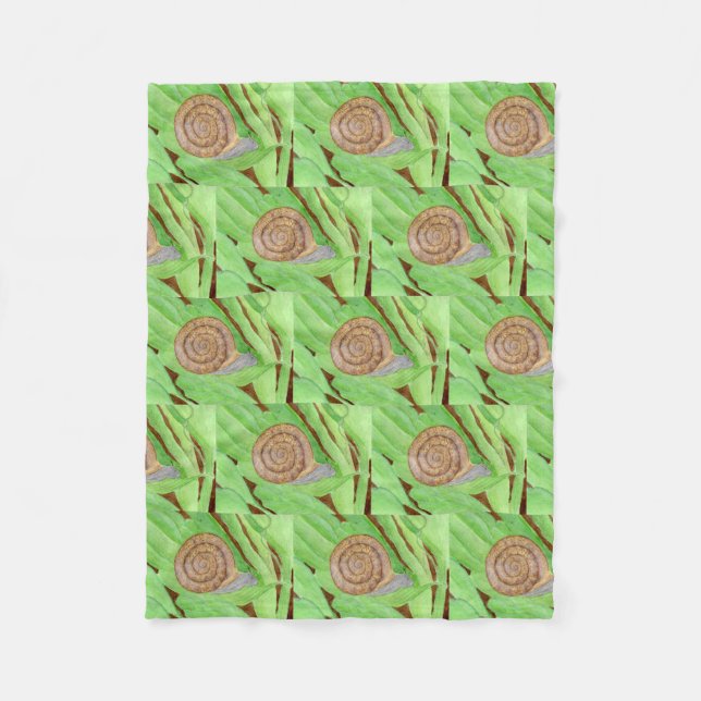 Snail Watercolor Fleecedecke (Vorderseite)