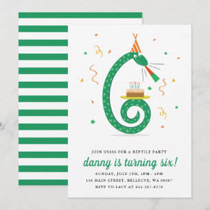 Snake and cake Invitation à la fête d'anniversaire