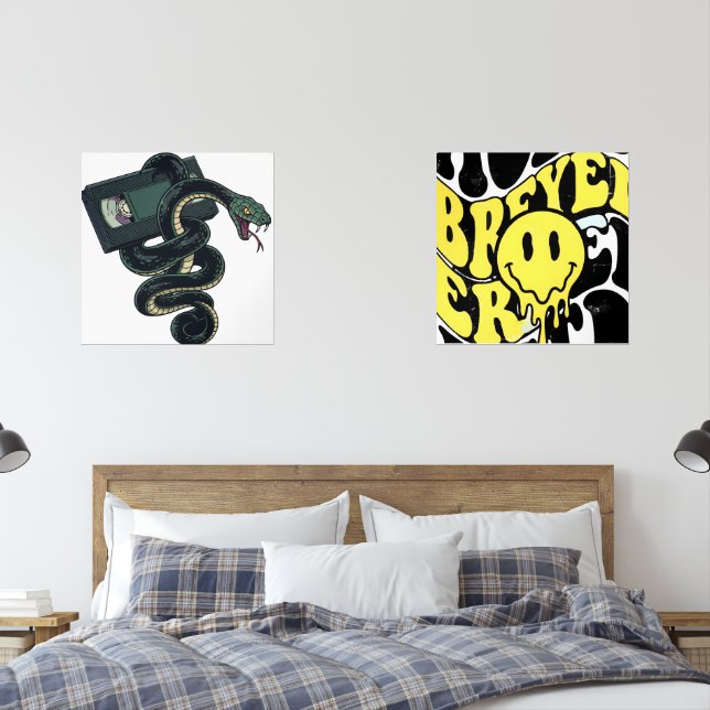snake and emojis  bilderwand sets (Schlafzimmer)