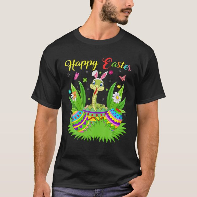 Snake Animal Lover Floral Ostereier Funny Snake E T-Shirt (Vorderseite)