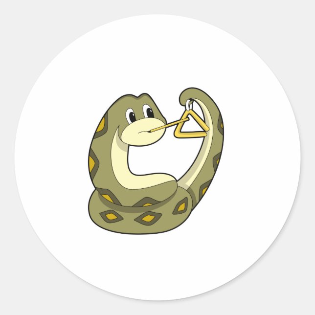Snake at Music with Triangle.PNG Runder Aufkleber (Vorderseite)