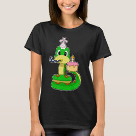 Snake Birthday Cake Candle T-Shirt