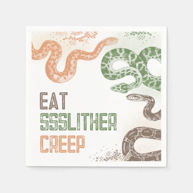 Snake Birthday Party Napkins Serviette (Vorderseite)