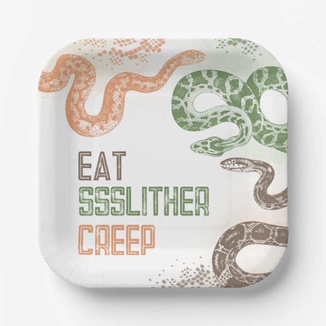 Snake Birthday Party Plates Pappteller (Vorderseite)