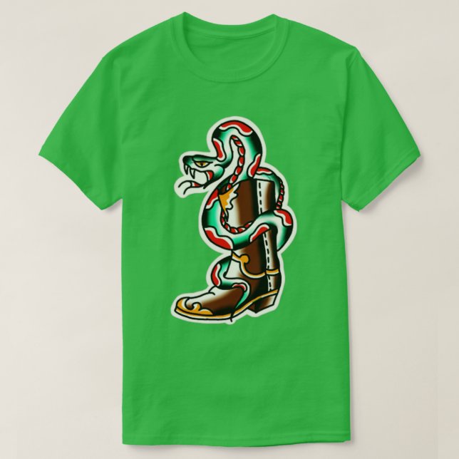 snake boots woody traditional tattoo T-Shirt (Design vorne)