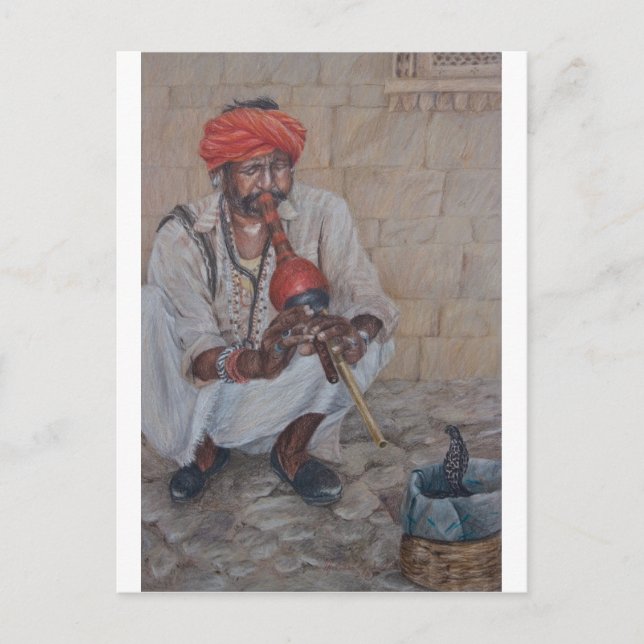 Snake Charmer, Jaipuir Postkarte (Vorderseite)