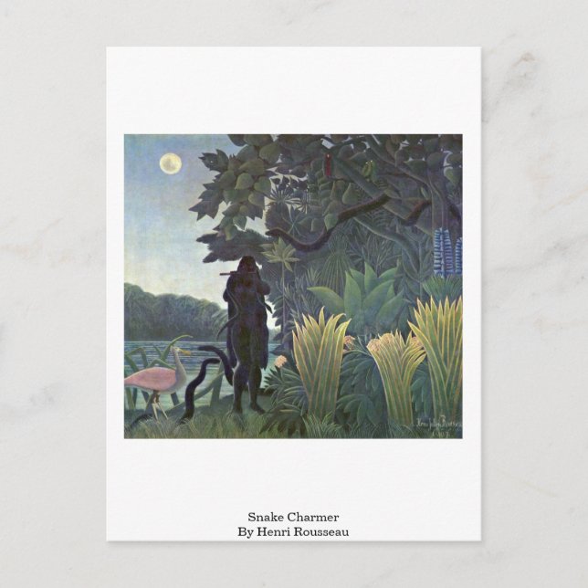 Snake Charmer von Henri Rousseau Postkarte (Vorderseite)