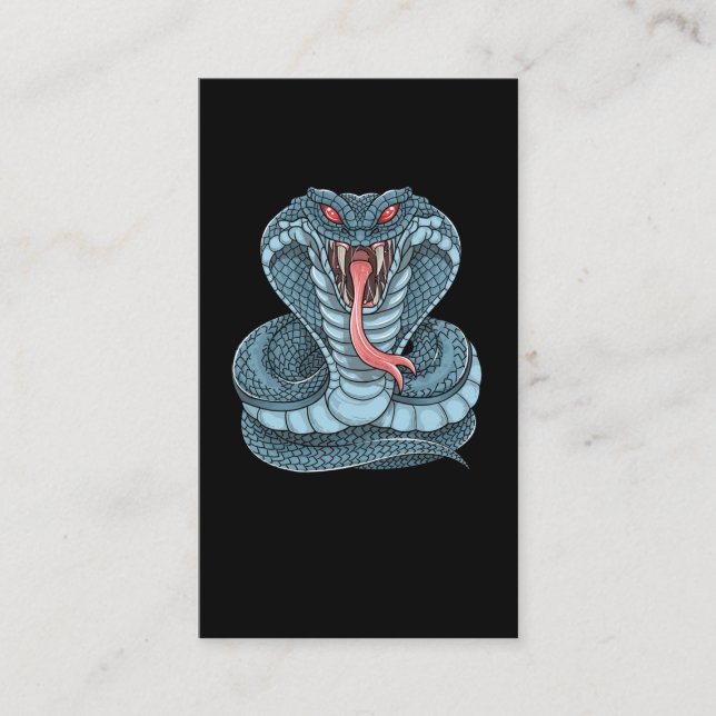 Snake Cobra gefährliche Reptilien Visitenkarte (Vorderseite)