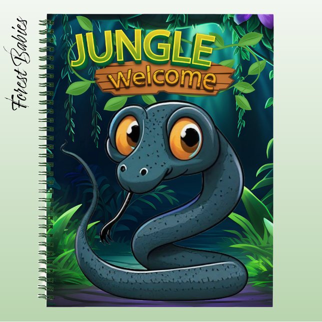 Snake Cute reptile Jungle Welcome Serpent Design🐍 Notizbuch (Cute Serpent Notebook, Woodland Wildlife Animal Lover Stationery, Snake Graphic Reptile Character 🐍)