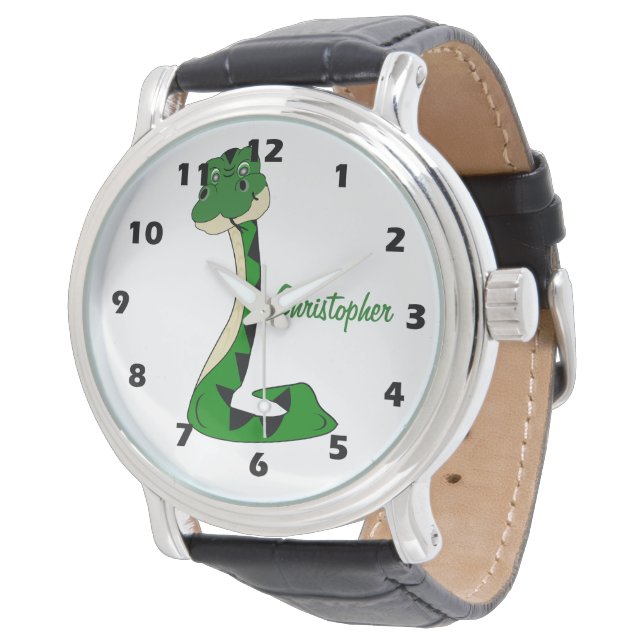 Snake Design Personalised Armbanduhr (Schrägansicht)