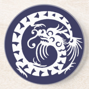 SNAKE DRAGON, blau und weiß Untersetzer