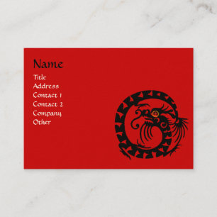 SNAKE DRAGON RUBY schwarz-weiß rot Visitenkarte