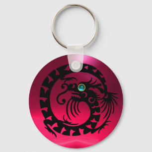 SNAKE DRAGON, schwarz, blau, aquamarin, rosa Ruby Schlüsselanhänger