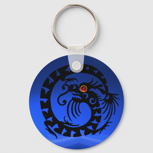 SNAKE DRAGON, schwarz, rot, rubinrot, blau Schlüsselanhänger (Vorderseite)