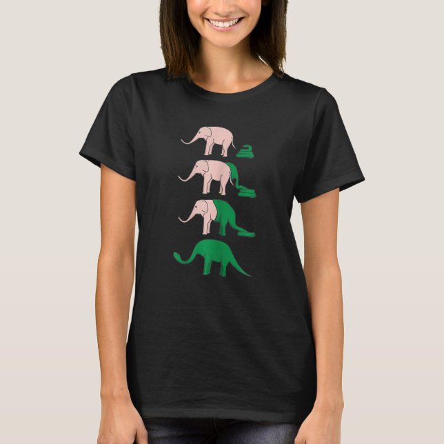 Snake Eats Elephant  Joke Ironic T-Shirt (Vorderseite)