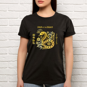 Snake Gold Foil Chinesischer Montag Neujahr 2025 k T-Shirt