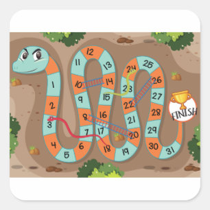 Snake Ladder Game Quadratischer Aufkleber