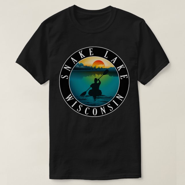 Snake Lake Wisconsin Kayaking T-Shirt (Design vorne)