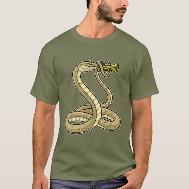 Snake Musician Trumpet Music T-Shirt (Vorderseite)