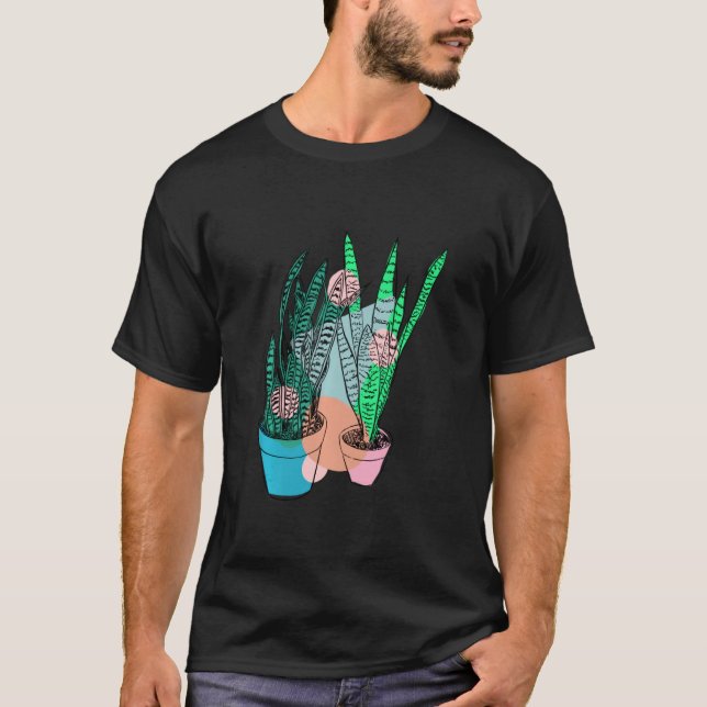 Snake Plant Colorful Sansevieria T-Shirt (Vorderseite)