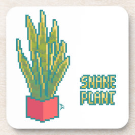 Snake plant Pixelart, Pixel Art Getränkeuntersetzer