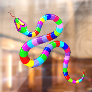 Snake Psychedelic Rainbow Colors Fensteraufkleber