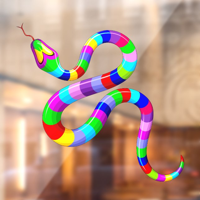 Snake Psychedelic Rainbow Colors Fensteraufkleber (Blatt 2)