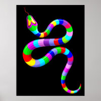 Snake Psychedelic Rainbow Colors