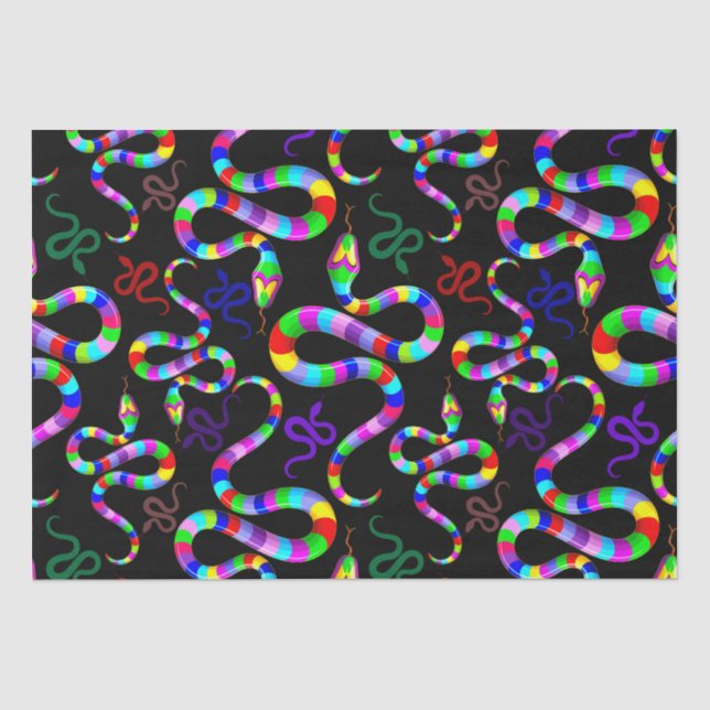 Snake Psychedelic Rainbow Colors Seidenpapier (Vorderseite)