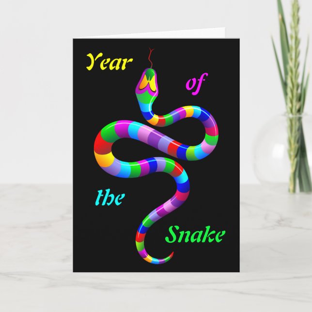 Snake Psychedelic Rainbow Grußkarte Karte (Vorderseite)