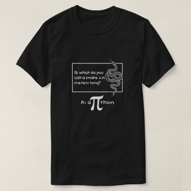 Snake Python Pi Math Reptile Terrarium Hausgeschen T-Shirt (Design vorne)