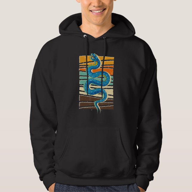 Snake   Reptile Keeper Pet Animal   Retro Snake Hoodie (Vorderseite)