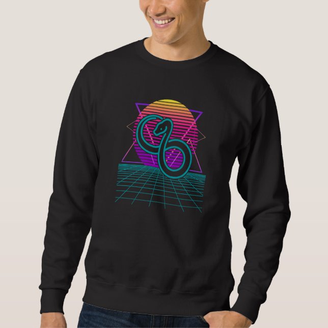 Snake Retro 80er Style Ball Python Boa Constrictor Sweatshirt (Vorderseite)