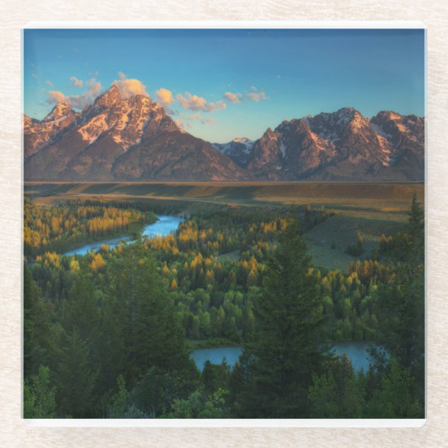 Snake River übersehen Glasuntersetzer (Vorderseite)
