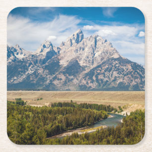 Snake River übersehen   großartigen Teton Rechteckiger Pappuntersetzer