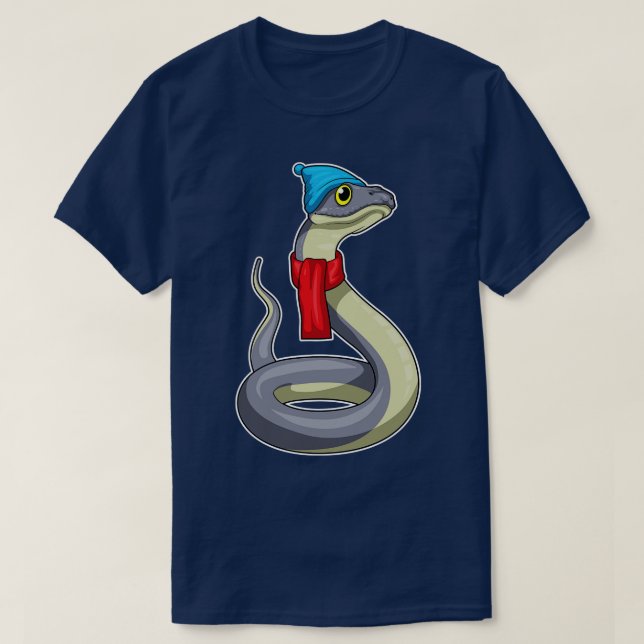 Snake Scarf Beanie T-Shirt (Design vorne)