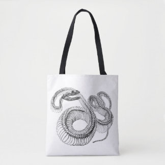 Snake Skeleton Notebook Tote Bag Tasche