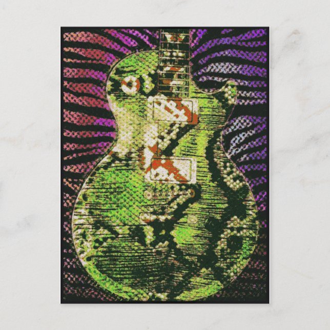 Snake Skin Guitar Postcard Postkarte (Vorderseite)