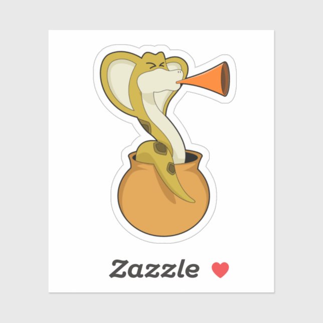 Snake Trumpet Music Aufkleber (Blatt)