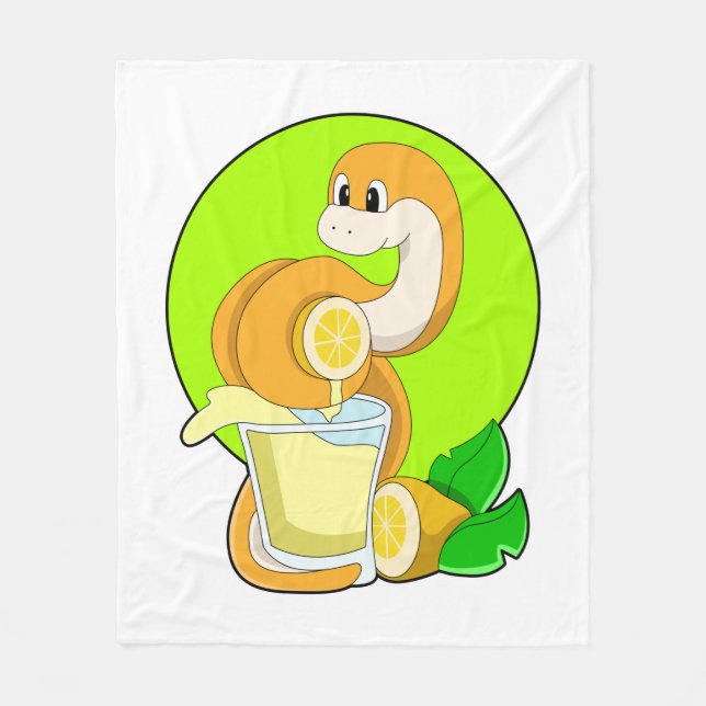 Snake with Glass of Lemon juice Fleecedecke (Vorderseite)
