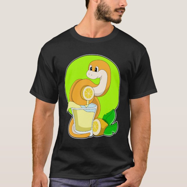 Snake with Glass of Lemon juice T-Shirt (Vorderseite)