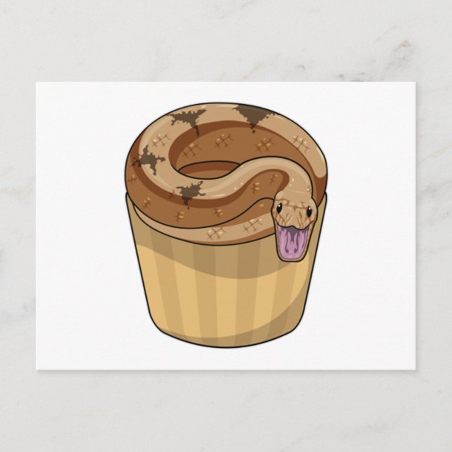 Snake with Muffin Postkarte (Vorderseite)