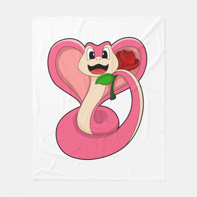 Snake with Rose Fleecedecke (Vorderseite)