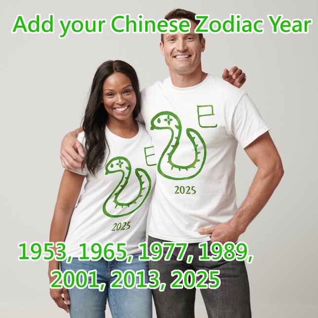 Snake Zodiac individuell anpassbares Jahr T-Shirt (Von Creator hochgeladen)
