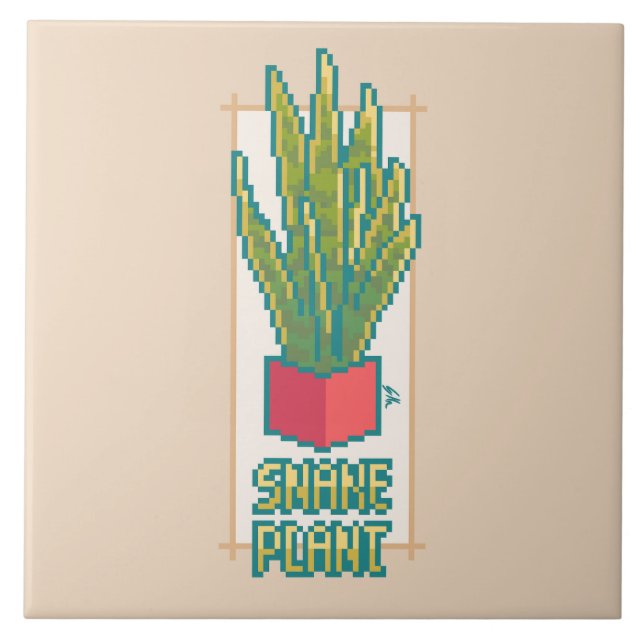 Snakeplant, Pixelart  Fliese (Vorderseite)